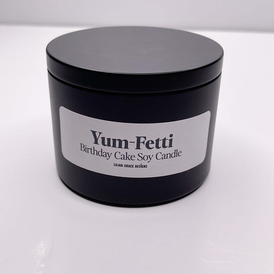 8oz  Luxury Black Tin Soy Candle - Various Scents