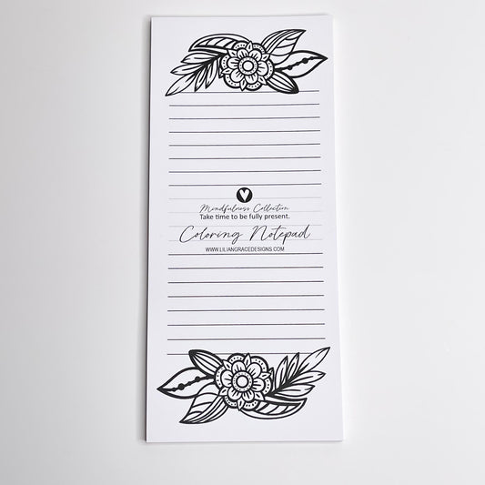 Blossom Coloring - Tall Notepad