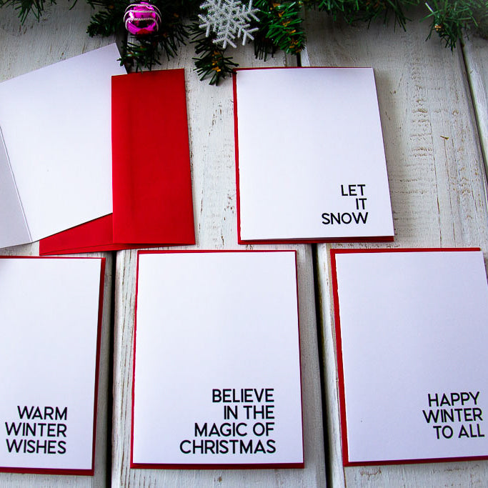 Black and White Bold Christmas - Note Card Set