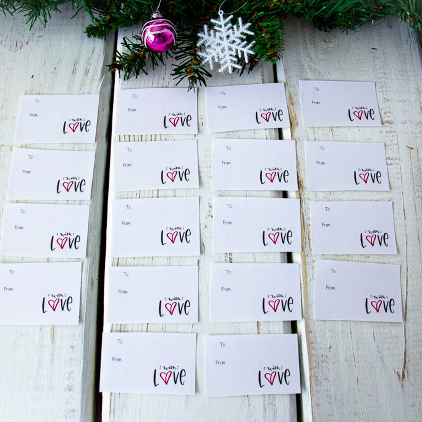 With Love - Adhesive Gift Tags